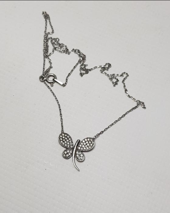 KELEBEK FORMLU GÜMÜŞ KOLYE