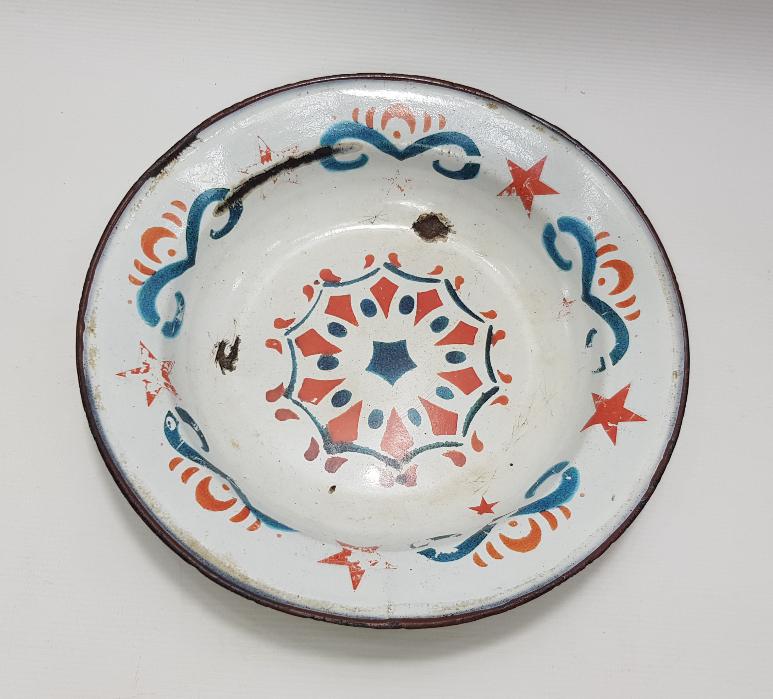 OSMANLI DÖNEMİ AY YILDIZLI EMAYE TABAK