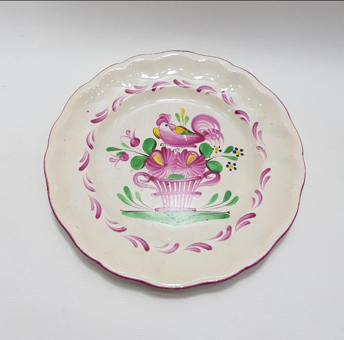 OSMANLI PAZARI İÇİN ÜRETİLMİŞ FRANSIZ YAPIMI HOROZLU PORSELEN TABAK