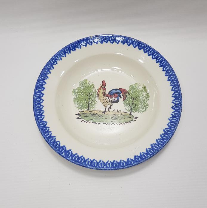 OSMANLI PAZARI İÇİN YAPILMIŞ FRANSIZ HOROZLU PORSELEN TABAK 