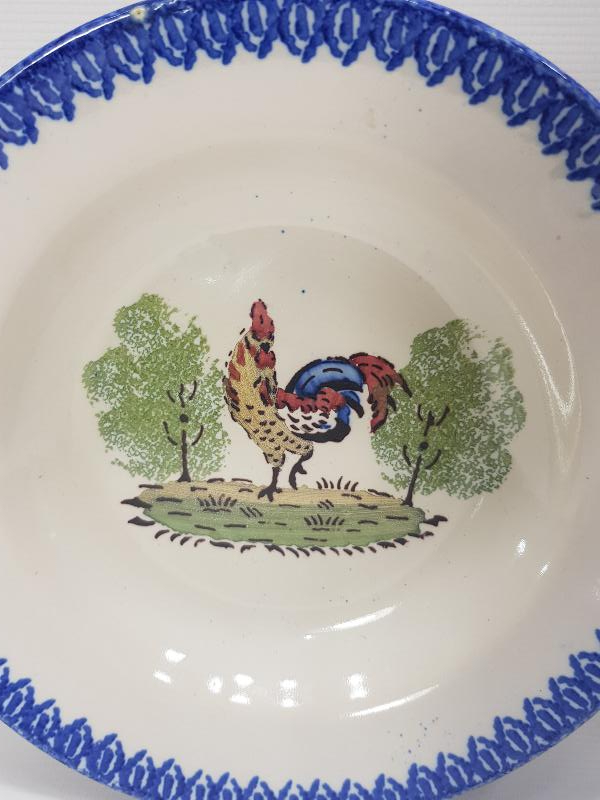 OSMANLI PAZARI İÇİN YAPILMIŞ FRANSIZ HOROZLU PORSELEN TABAK 