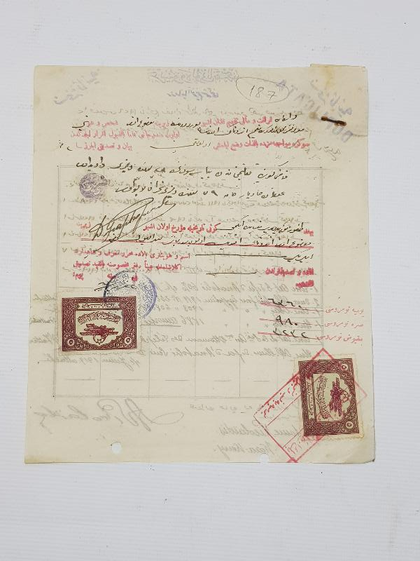 OSMANLICA ARİSYOVALONİ BANKASI ROMANYA ANONİM ŞİRKETİ ANTETLİ EVRAK