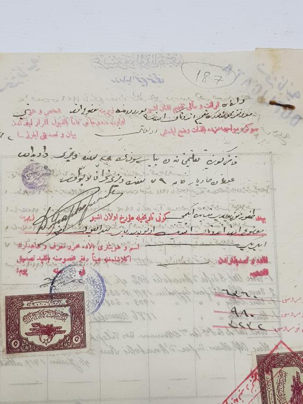 OSMANLICA ARİSYOVALONİ BANKASI ROMANYA ANONİM ŞİRKETİ ANTETLİ EVRAK