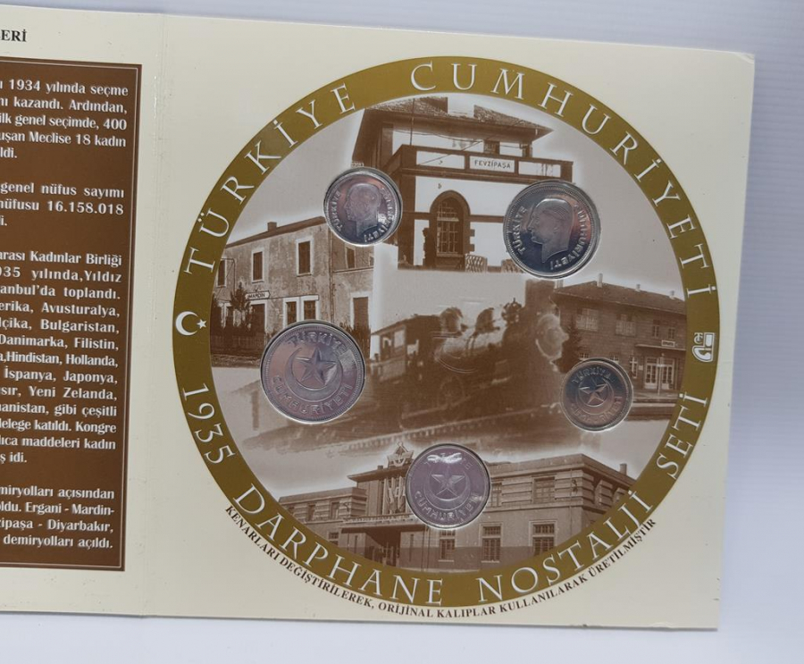 1935 DARPHANE NOSTALJİ SETİ - GÜMÜŞ HATIRA PARA SETİ 