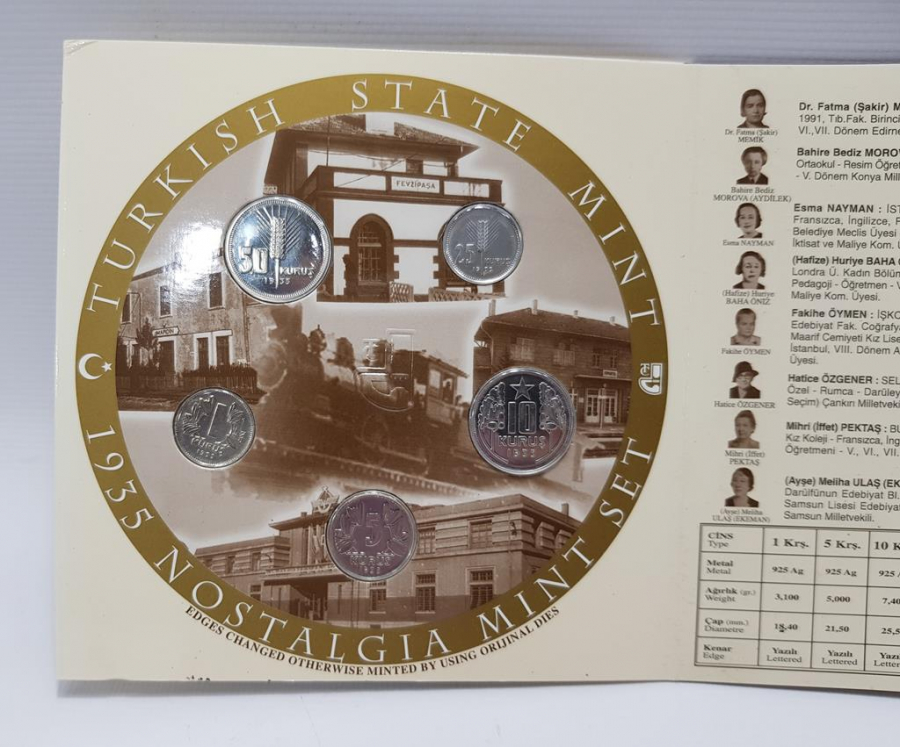1935 DARPHANE NOSTALJİ SETİ - GÜMÜŞ HATIRA PARA SETİ 