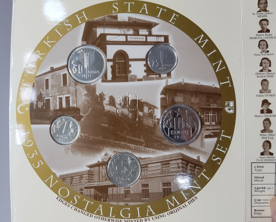 1935 DARPHANE NOSTALJİ SETİ - GÜMÜŞ HATIRA PARA SETİ 