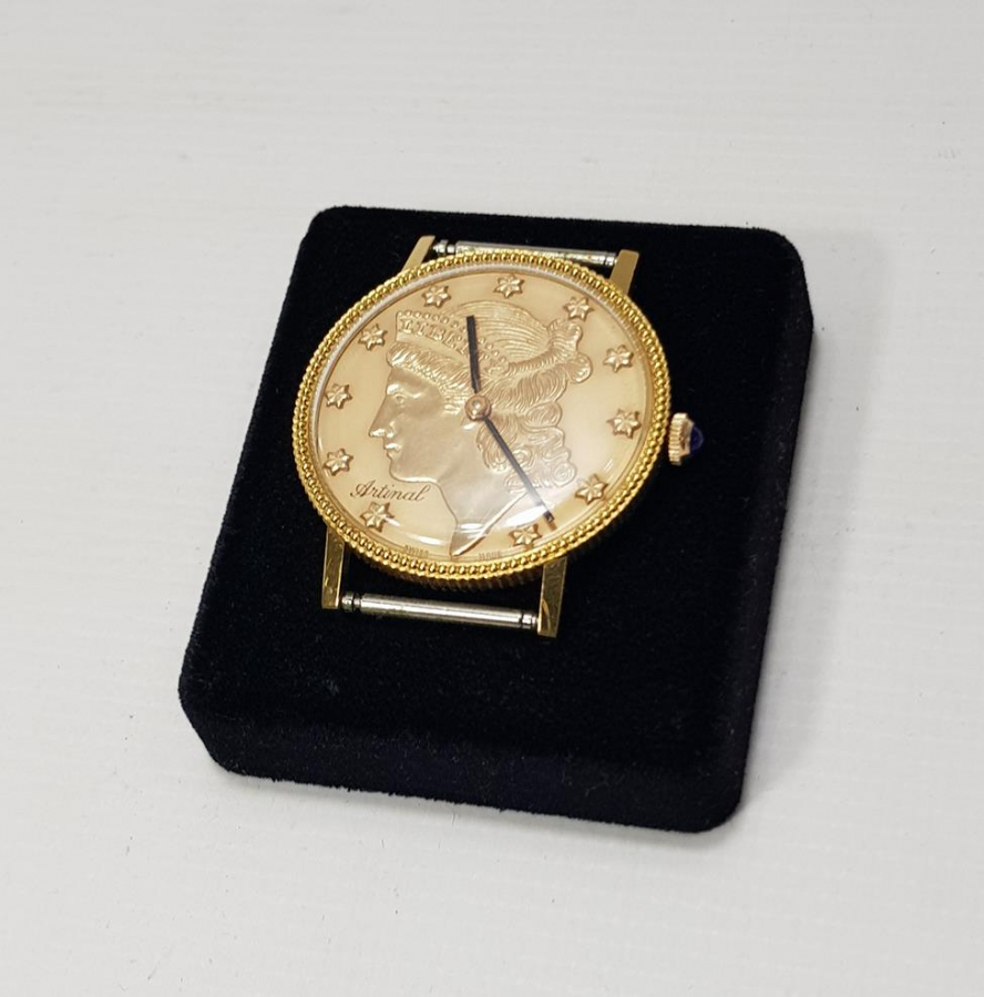 ARTINAL SWISS MADE MARKA LIBERTY DOLLAR GÖRSELLİ ERKEK KOL SAATİ 