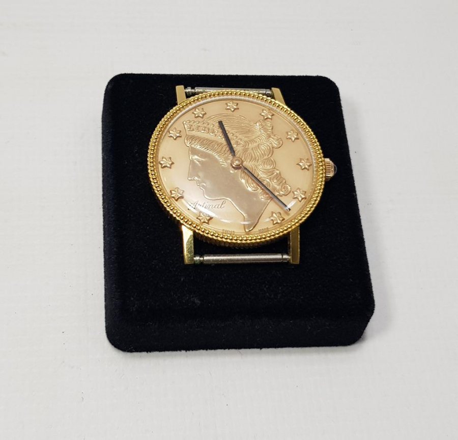 ARTINAL SWISS MADE MARKA LIBERTY DOLLAR GÖRSELLİ ERKEK KOL SAATİ 