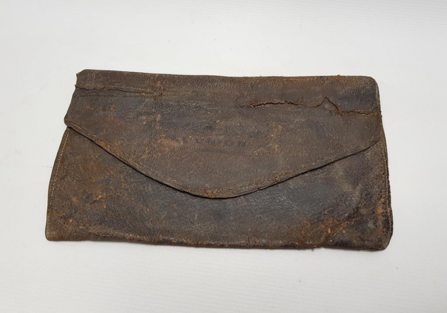 OSMANLICA VE FRANSIZCA UNION HAYAT SİGORTASI KUMPANYASI YAZILI DERİ CÜZDAN