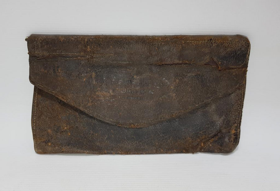 OSMANLICA VE FRANSIZCA UNION HAYAT SİGORTASI KUMPANYASI YAZILI DERİ CÜZDAN