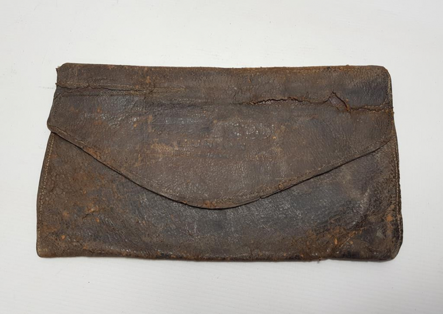 OSMANLICA VE FRANSIZCA UNION HAYAT SİGORTASI KUMPANYASI YAZILI DERİ CÜZDAN