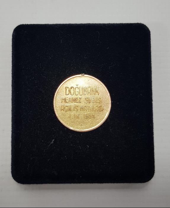 1954 DOĞUBANK MERKEZ ŞUBESİ AÇILIŞ HATIRASI ALTIN MADALYON 