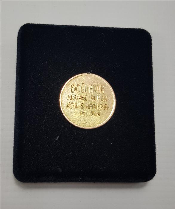 1954 DOĞUBANK MERKEZ ŞUBESİ AÇILIŞ HATIRASI ALTIN MADALYON 