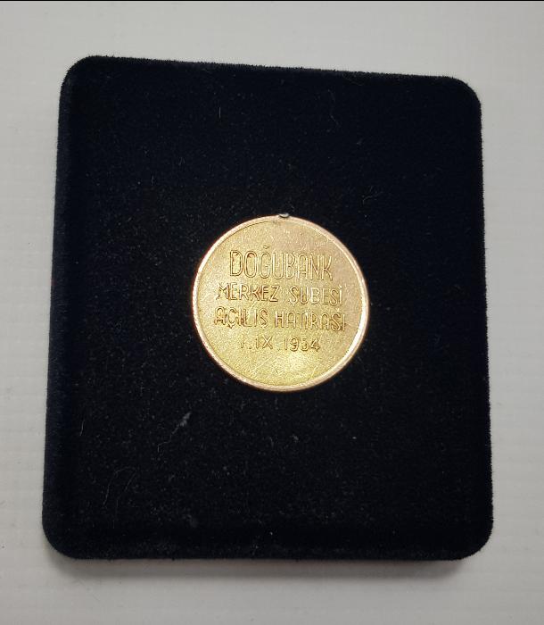 1954 DOĞUBANK MERKEZ ŞUBESİ AÇILIŞ HATIRASI ALTIN MADALYON 