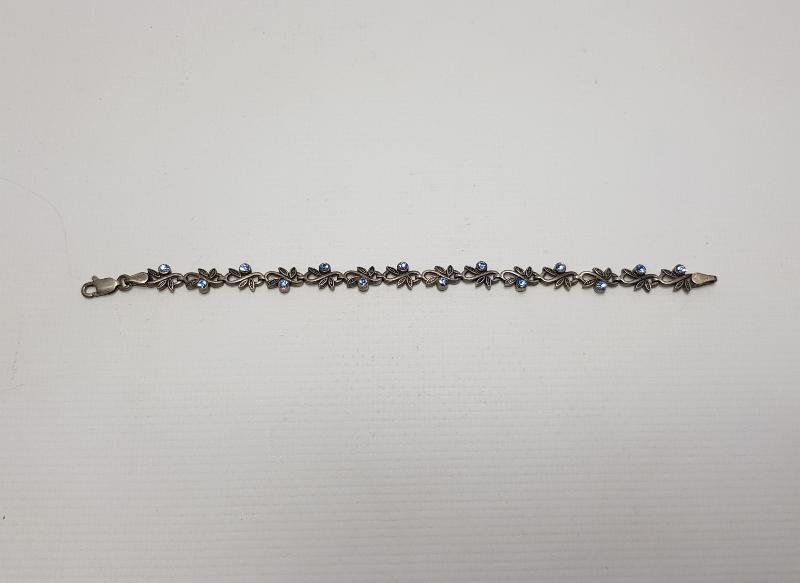 AQUAMARİN TAŞLI GÜMÜŞ BİLEKLİK 