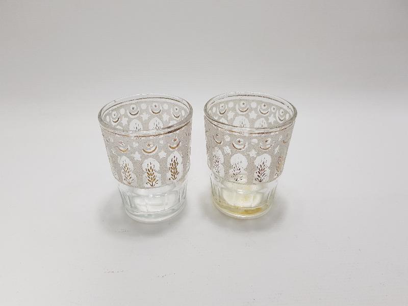 BİR ÇİFT AY YILDIZLI KUMLAMA CAM BARDAK