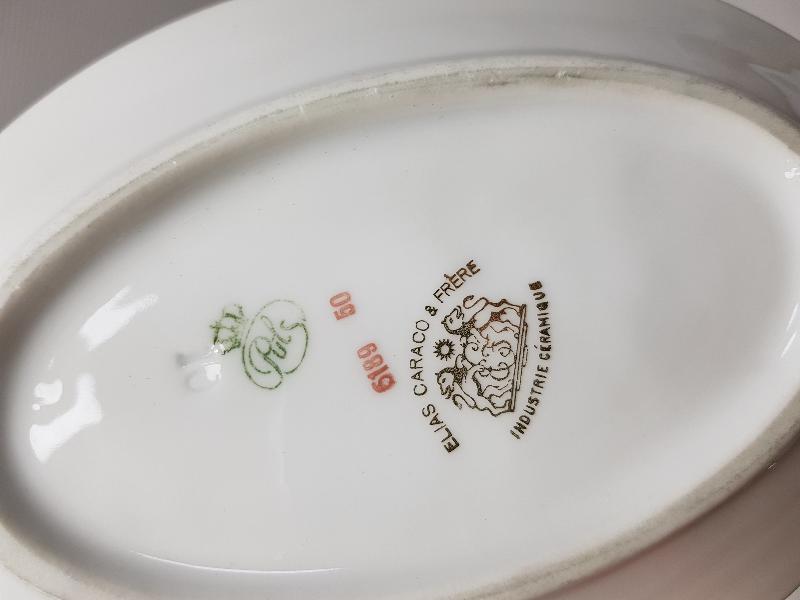 OSMANLI DÖNEMİ ÜNLÜ TÜCCAR ELIAS CARACO DAMGALI PORSELEN KAYIK TABAK