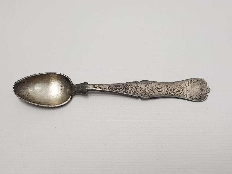 OSMANLI TUĞRALI, SAH DAMGALI VE ÇEŞNİLİ GÜMÜŞ TATLI KAŞIĞI 