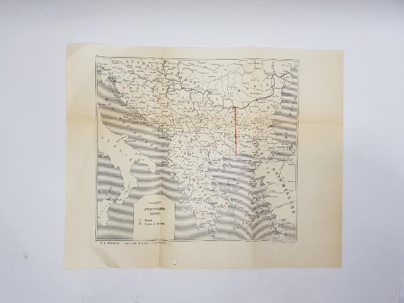 1808 TARİHLİ RUSYA VE FRANSA PAYLAŞIMLI BALKANLAR VE EGE HARİTASI 