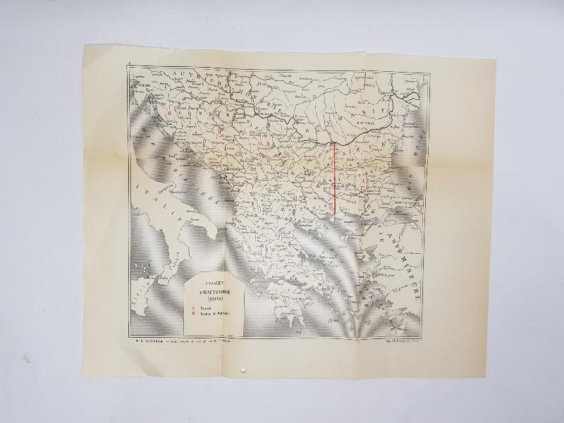 1808 TARİHLİ RUSYA VE FRANSA PAYLAŞIMLI BALKANLAR VE EGE HARİTASI 