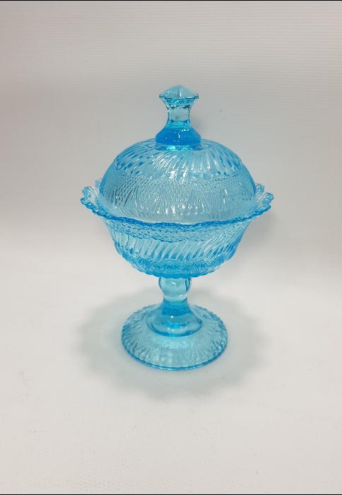 1900'LÜ YILLARDAN MAVİ RENKLİ CAM ŞEKERLİK