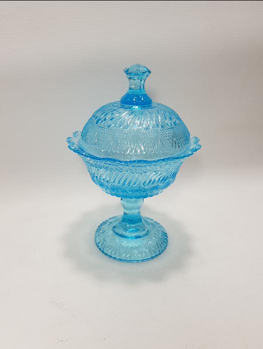 1900'LÜ YILLARDAN MAVİ RENKLİ CAM ŞEKERLİK