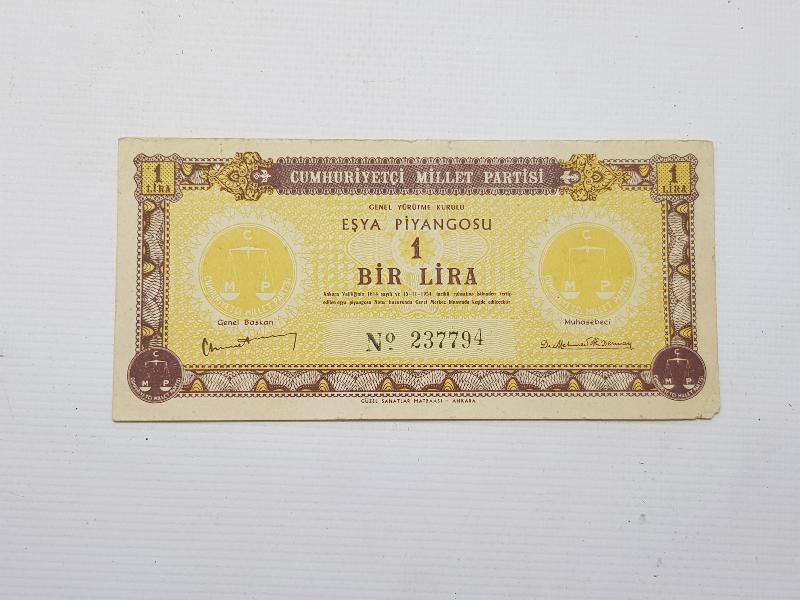 1955 CUMHURİYETÇİ MİLLET PARTİSİ EŞYA PİYANGOSU