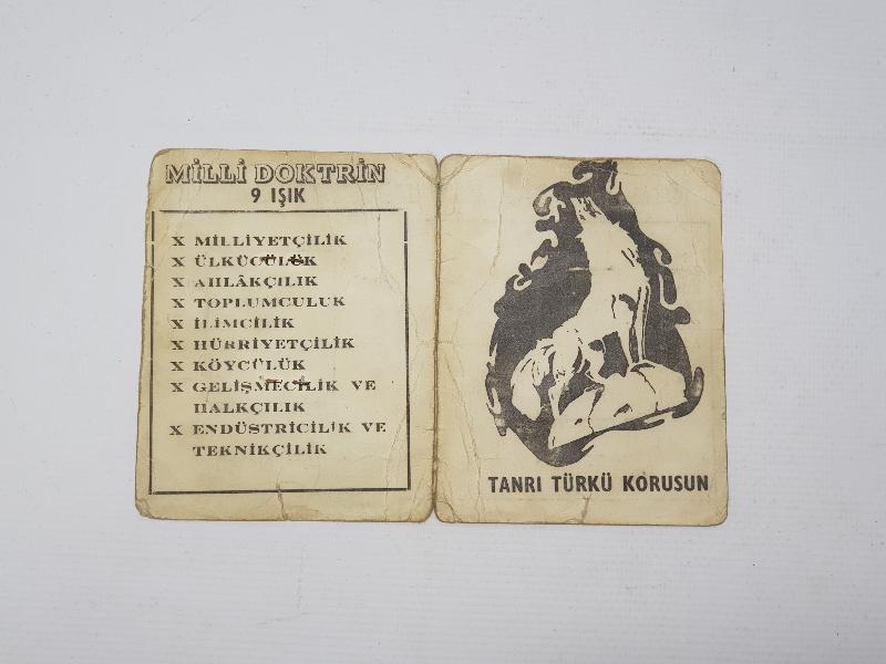 1970'LERDEN ÜLKÜCÜLERE AİT HÜVİYET KARTI 