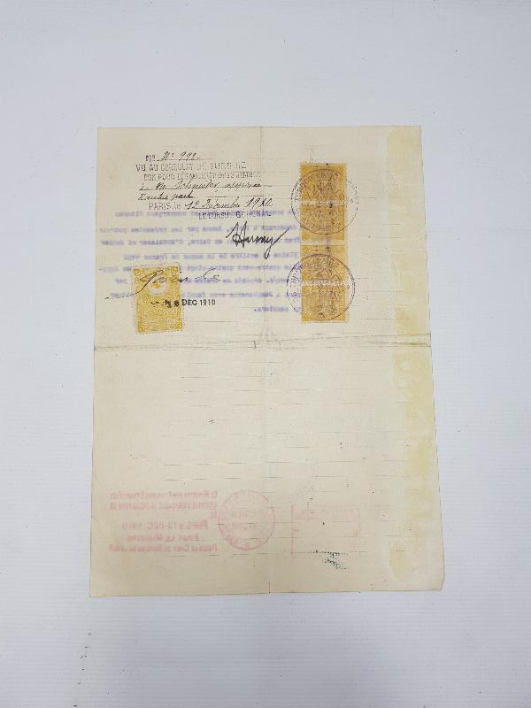 ÇOK NADİR OSMANLI HARİCİYE PULLU FRANSIZCA EVRAK