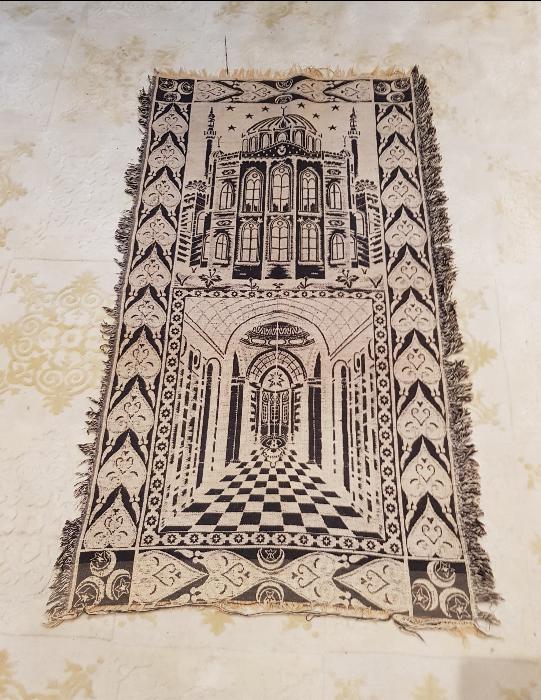 OSMANLI DÖNEMİ CAMİ GÖRSELLİ VE AY YILDIZLI GOBLEN SECCADE