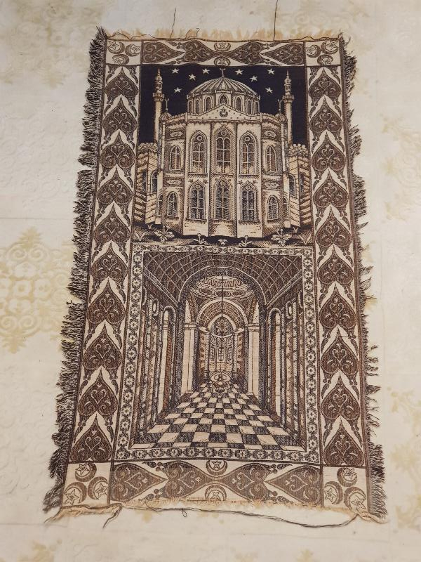 OSMANLI DÖNEMİ CAMİ GÖRSELLİ VE AY YILDIZLI GOBLEN SECCADE