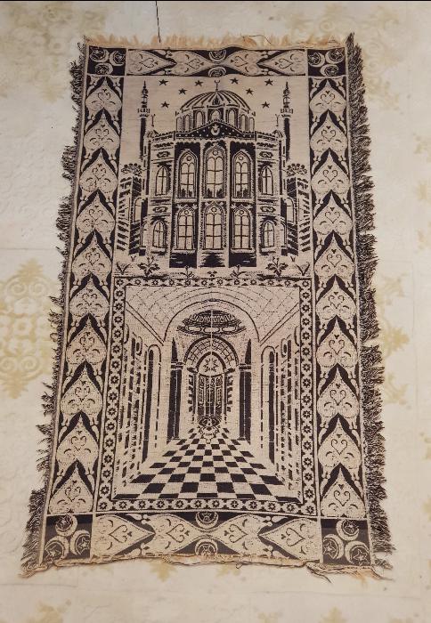 OSMANLI DÖNEMİ CAMİ GÖRSELLİ VE AY YILDIZLI GOBLEN SECCADE