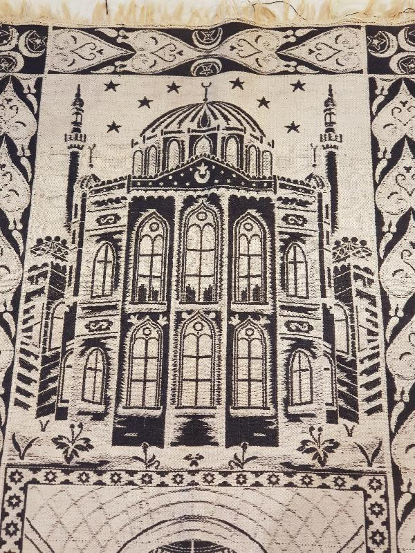 OSMANLI DÖNEMİ CAMİ GÖRSELLİ VE AY YILDIZLI GOBLEN SECCADE