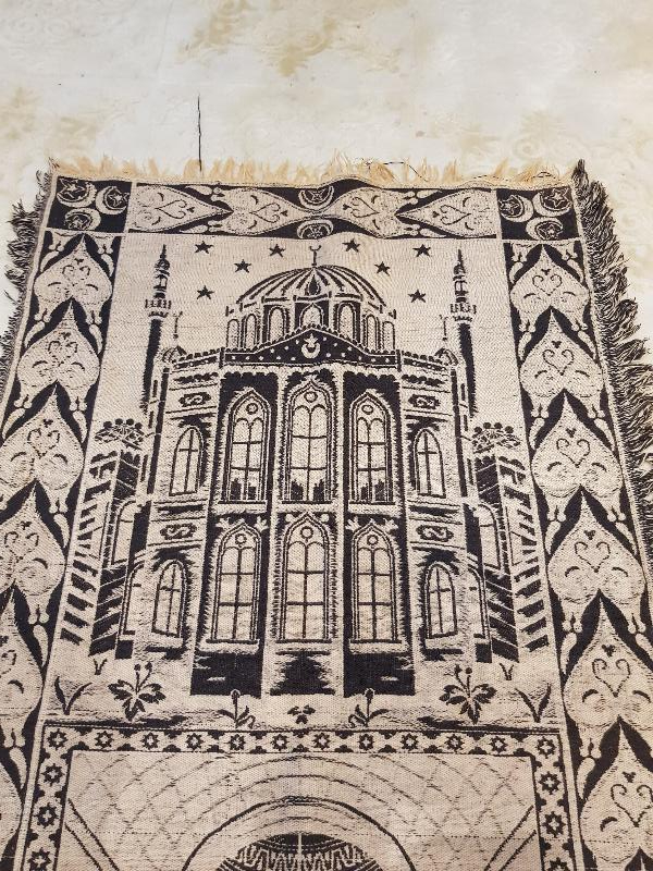 OSMANLI DÖNEMİ CAMİ GÖRSELLİ VE AY YILDIZLI GOBLEN SECCADE