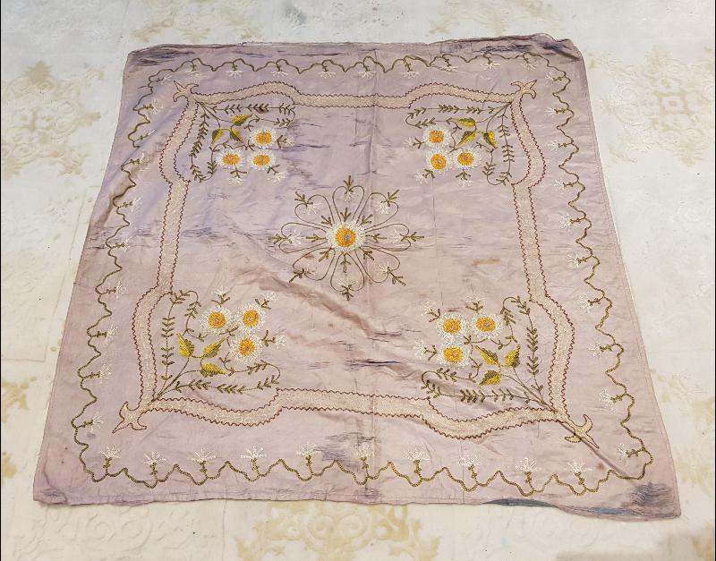 OSMANLI DÖNEMİ RUM İŞİ SUZANİ İŞÇİLİKLİ İPEK BOHÇA