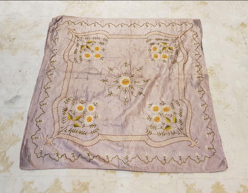 OSMANLI DÖNEMİ RUM İŞİ SUZANİ İŞÇİLİKLİ İPEK BOHÇA