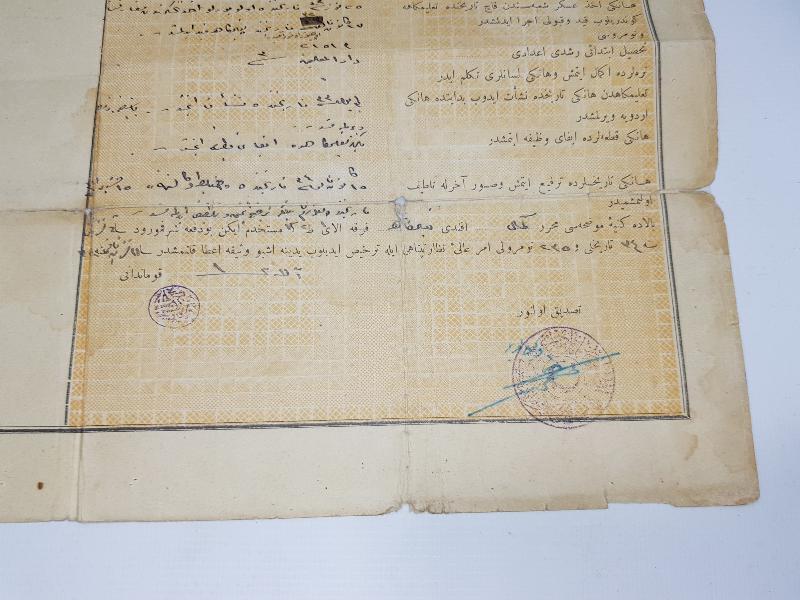 1. DÜNYA SAVAŞI DÖNEMİ 1918 TARİHLİ OSMANLI SUBAY KÜNYESİ 