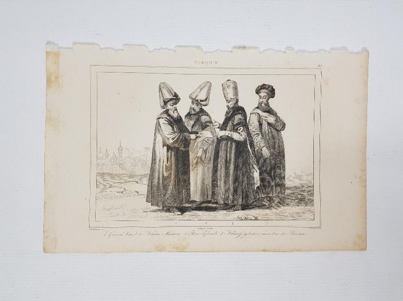 OSMANLI GRAVÜR: BÜYÜK VEZİR, KAYMAKAM, REİS EFENDİ VE KADI