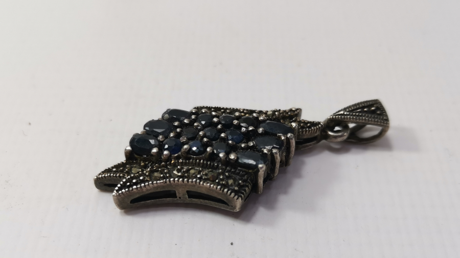 AGAD VE MARGAZİT TAŞLI GÜMÜŞ KOLYE UCU