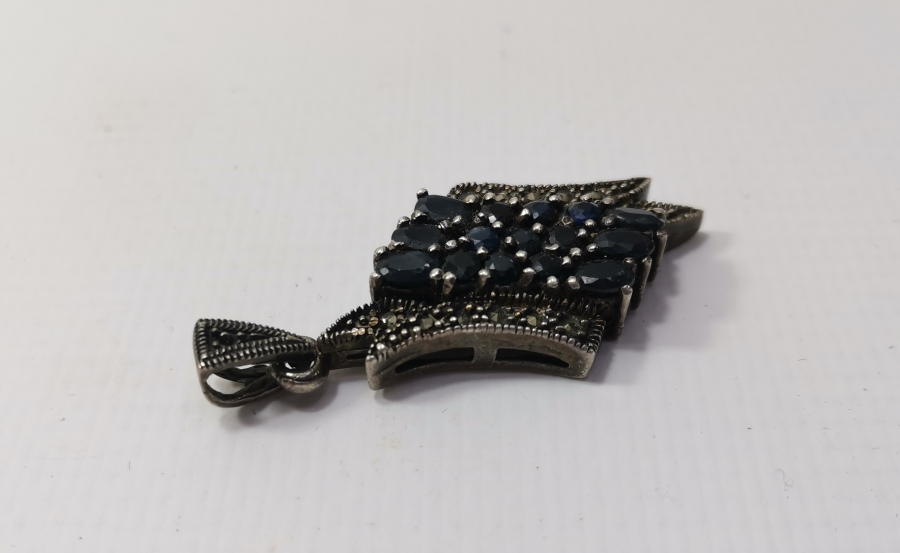 AGAD VE MARGAZİT TAŞLI GÜMÜŞ KOLYE UCU