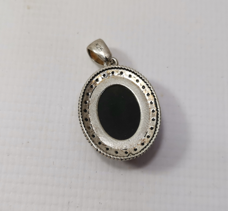 AKİK TAŞLI GÜMÜŞ KOLYE UCU