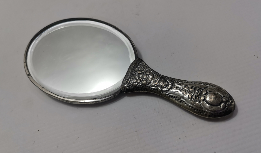 ANTİKA GÜMÜŞ EL AYNASI