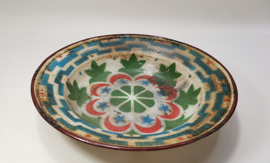 OSMANLI DÖNEMİ AY YILDIZLI EMAYE TABAK