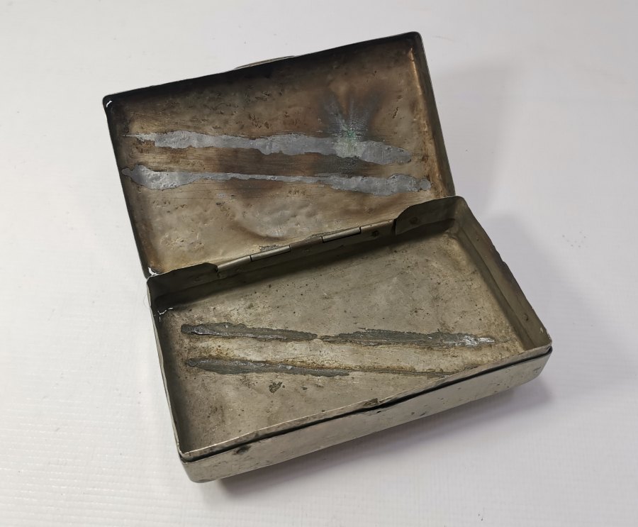 OSMANLI DÖNEMİ KALEM İŞÇİLİKLİ ASKERİ TÜTÜN TABAKASI