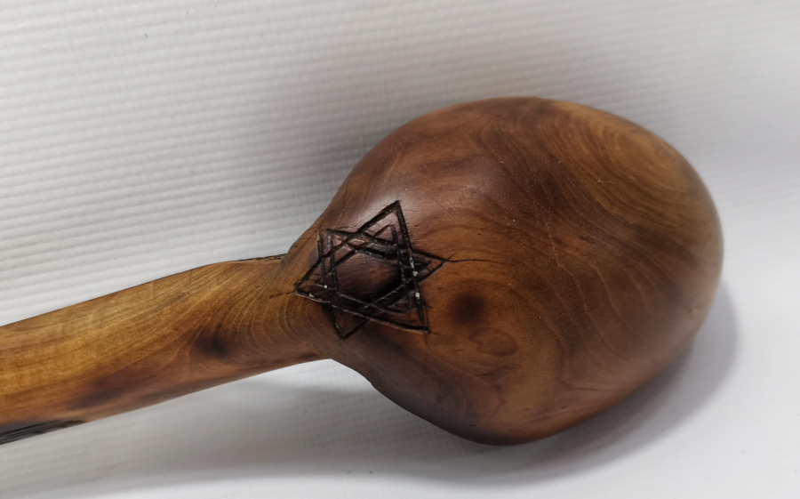 ÜZERİ DUALI BÜYÜK BOY AHŞAP ŞİFA KEPÇESİ- KAŞIĞI