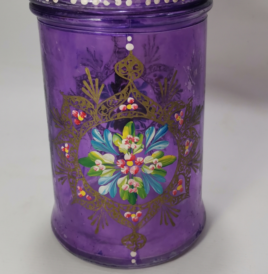 OSMANLI DÖNEMİ EL BOYAMA  ŞEKERCİ KAVANOZU