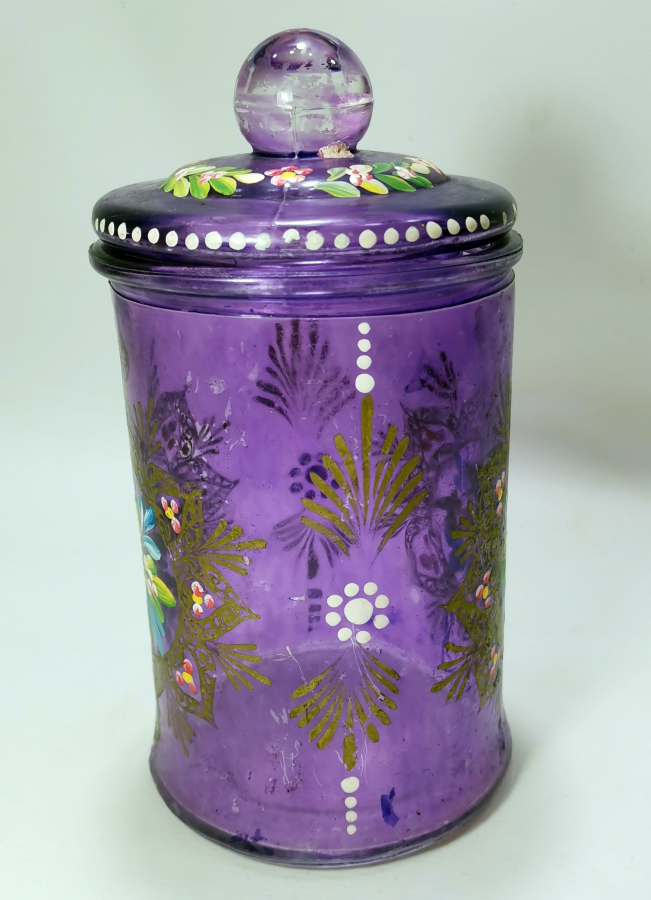 OSMANLI DÖNEMİ EL BOYAMA  ŞEKERCİ KAVANOZU