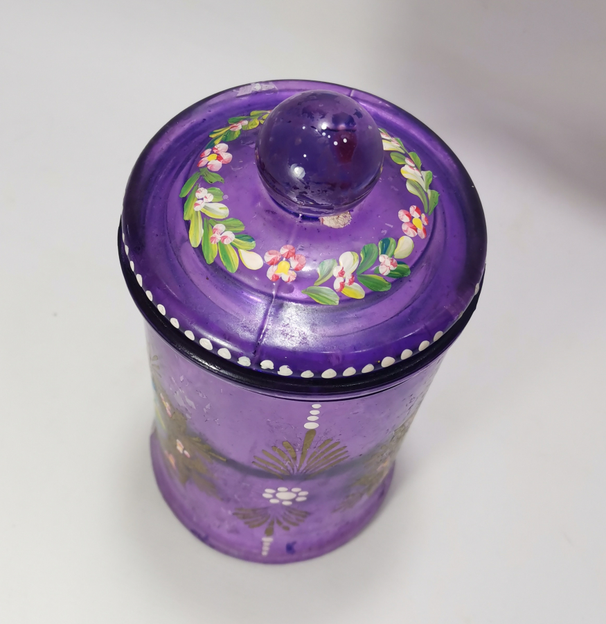 OSMANLI DÖNEMİ EL BOYAMA  ŞEKERCİ KAVANOZU