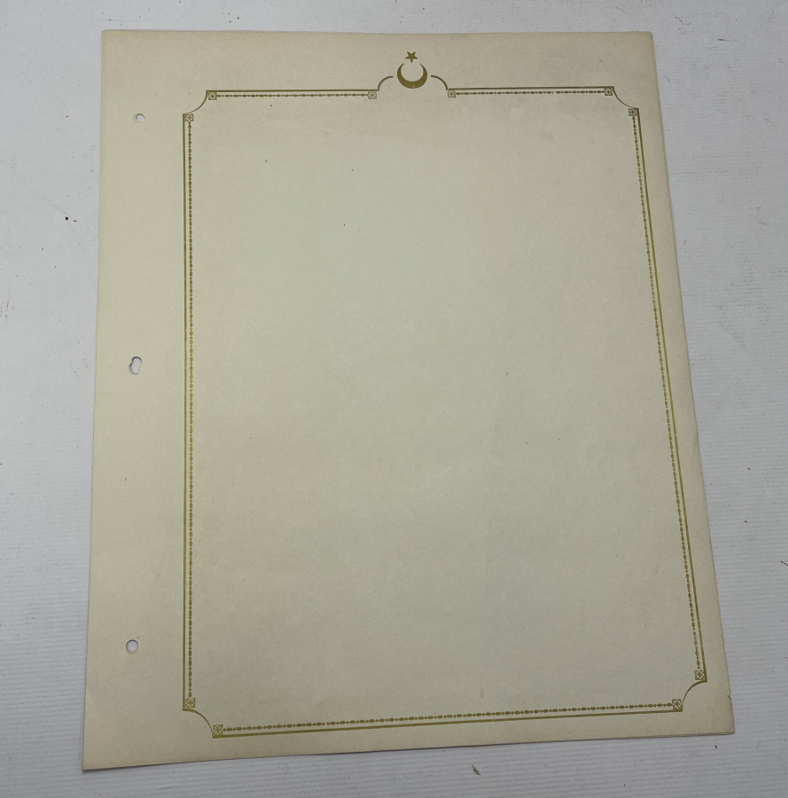 OSMANLI DÖNEMİ BÜYÜK BOY ALTIN YALDIZLI DEVLET DAİRESİ KAĞIDI