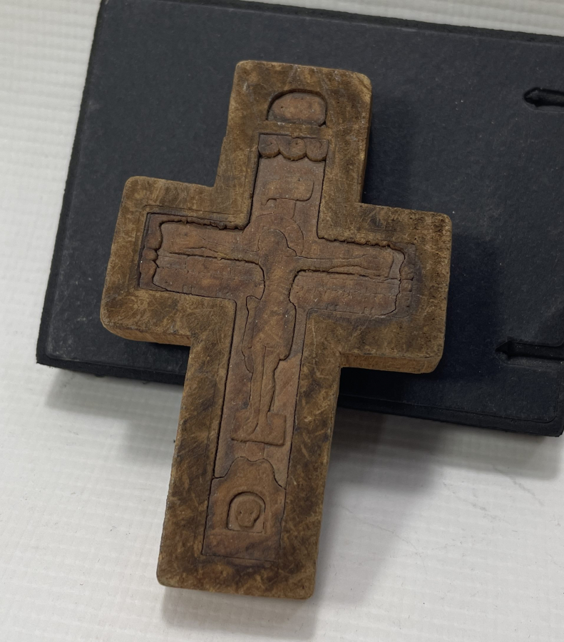 OSMANLI DÖNEMİ EL OYMA HAÇ FORMUNDA RUM İKONA